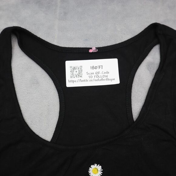 Mon Amour Shirt Womens Black Sleeveless Scoop Neck Racerback Graphic Tank Top - Picture 6 of 13